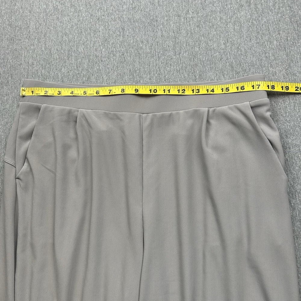 Halara Pants Gray Wide Leg Stretch Dress Work Trousers Women's XL Petite Pull On - Picture 5 of 14